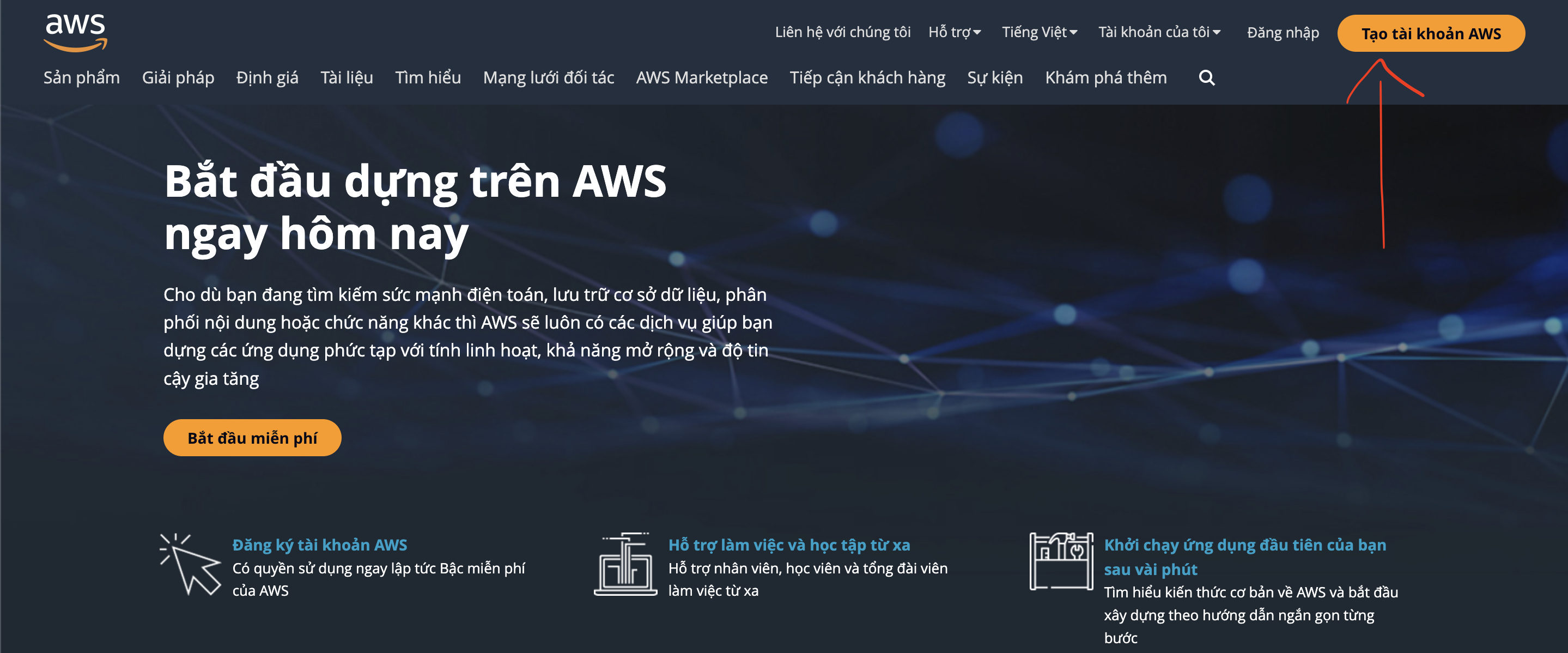 Hướng dẫn đăng ký tài khoản Amazon Web Service