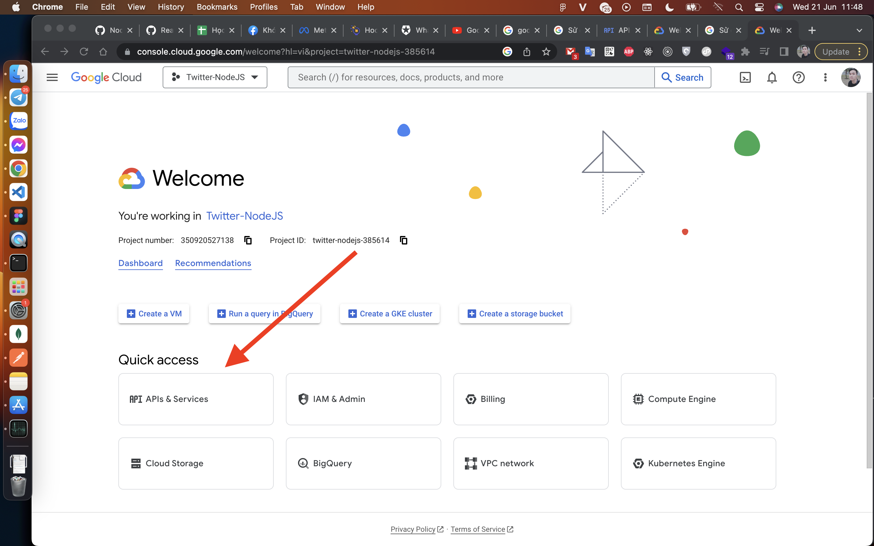 Chọn Apis & Services