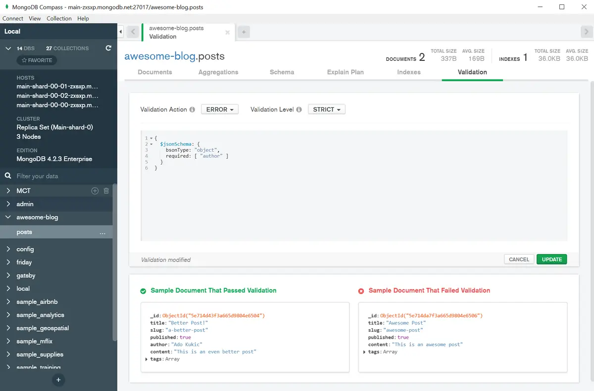 Invalid Document Schema