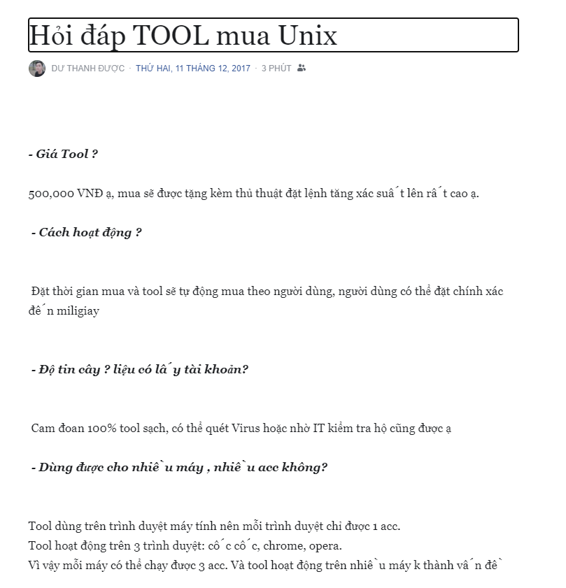 ghi chú mua tool
